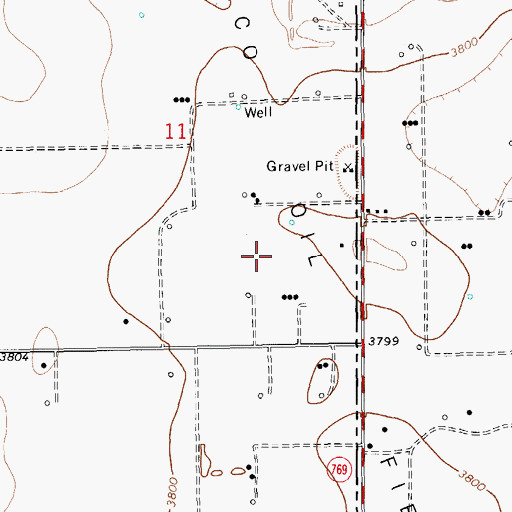 Topographic Map of Bronco Oil Field, NM