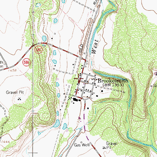 Topographic Map of Brookesmith, TX