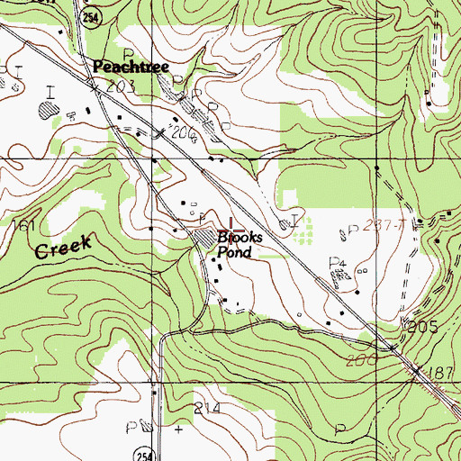 Topographic Map of Brooks Pond, TX