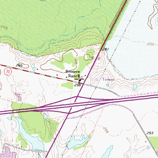 Topographic Map of Broseco Ranch, TX