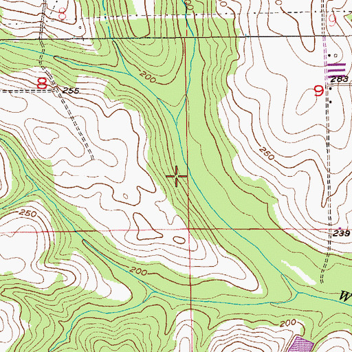 Topographic Map of Bells Mill Creek, AL