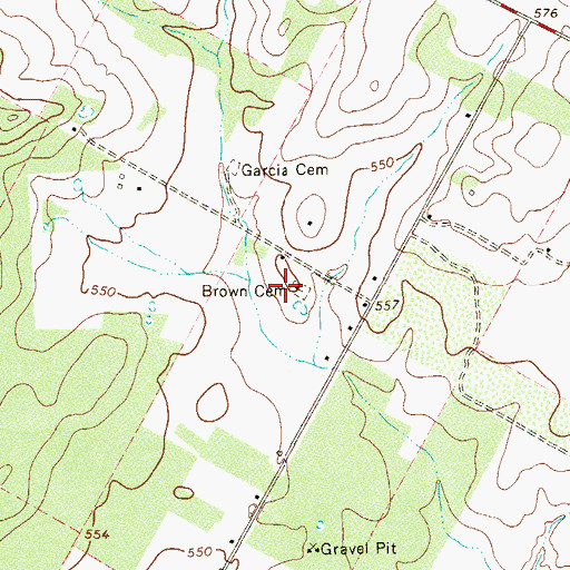Topographic Map of Brown Cemetery, TX
