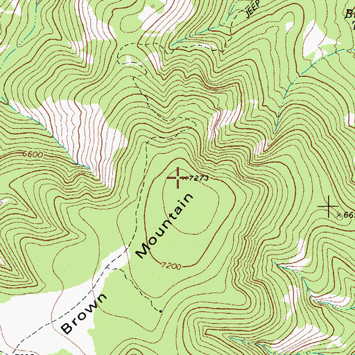 Topographic Map of Brown Mountain, TX