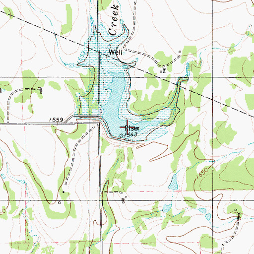 Topographic Map of Brown Mullin Watershed Reservoir Number Five, TX