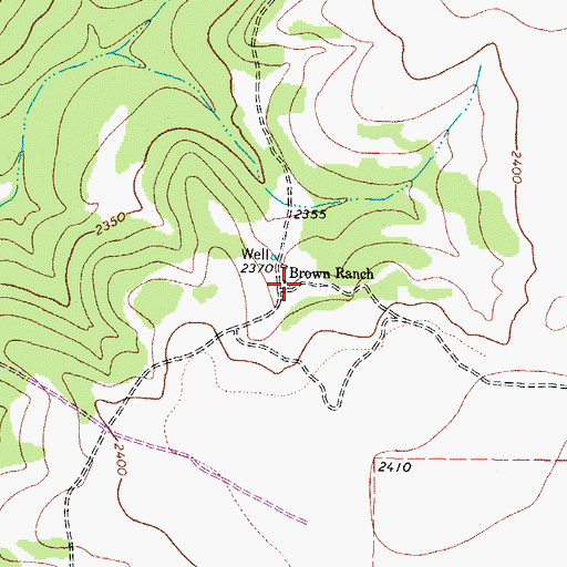 Topographic Map of Brown Ranch, TX