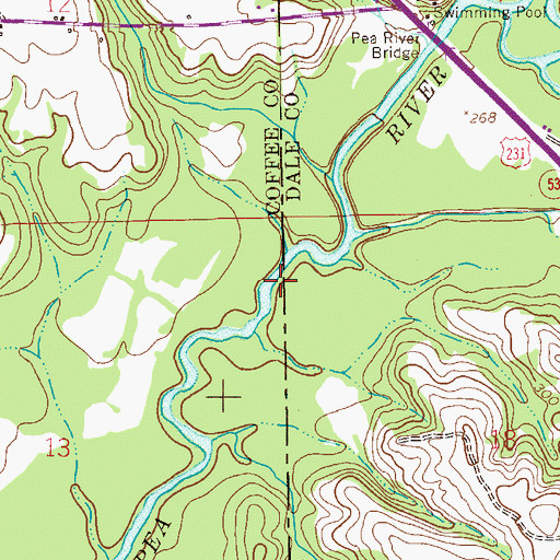 Topographic Map of Blacks Mills (historical), AL