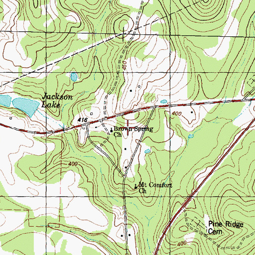 Topographic Map of Brown Spring Church, TX