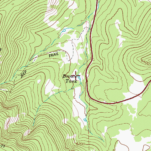 Topographic Map of Brown Tank, TX