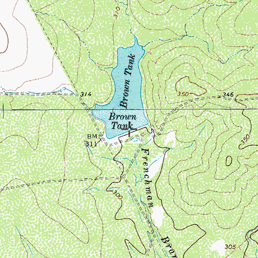 Topographic Map of Brown Tank, TX