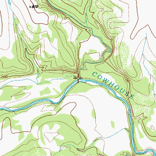 Topographic Map of Browns Creek, TX