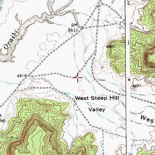 Topographic Map of West Steep Hill Valley, AZ