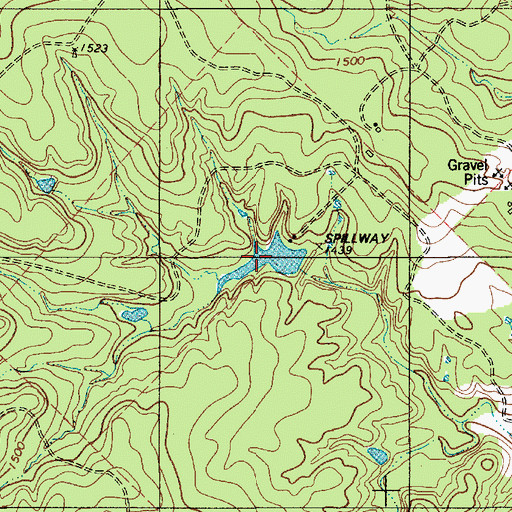 Topographic Map of Brownwood Lateral Watershed Number 25, TX