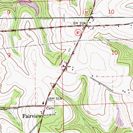 Topographic Map of Bowdens Store (historical), AL