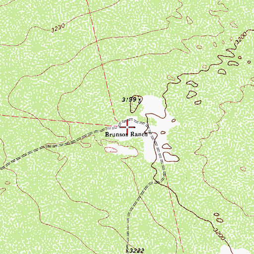 Topographic Map of Brunson Ranch, TX