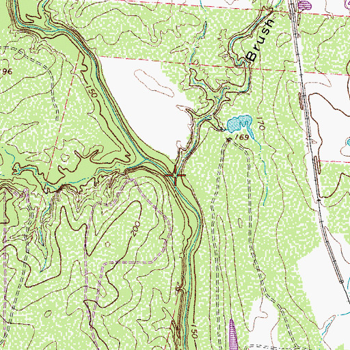 Topographic Map of Brush Pen Hollow, TX