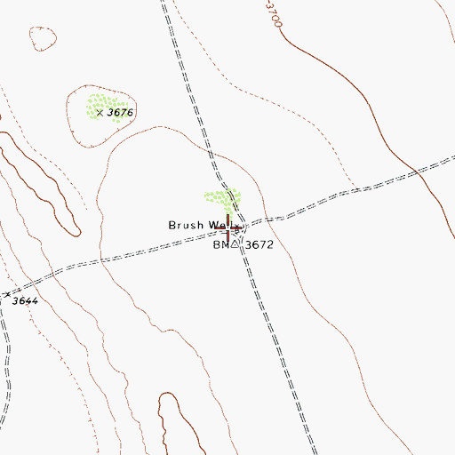 Topographic Map of Brush Well, TX