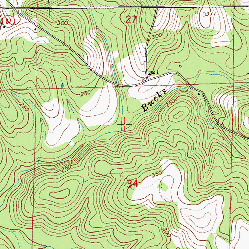 Topographic Map of Buck Branch, AL