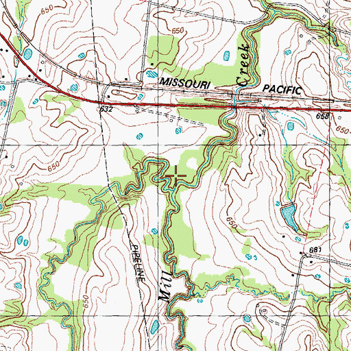 Topographic Map of Brushy Creek, TX