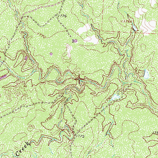 Topographic Map of Brushy Creek, TX