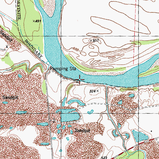 Topographic Map of Brushy Creek, TX