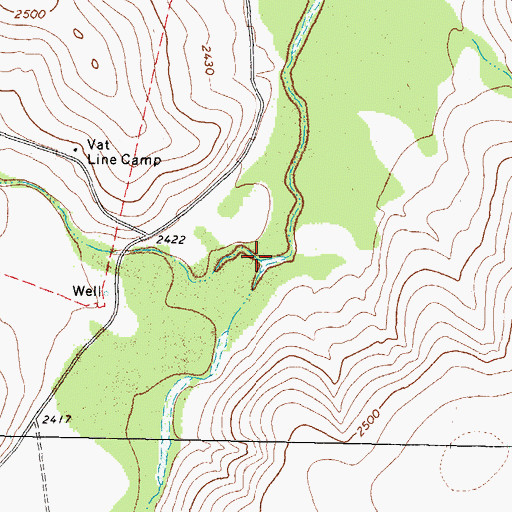 Topographic Map of Brushy Draw, TX