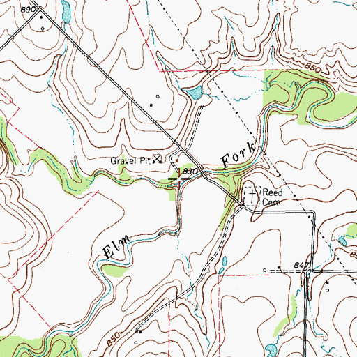Topographic Map of Brushy Elm Creek, TX