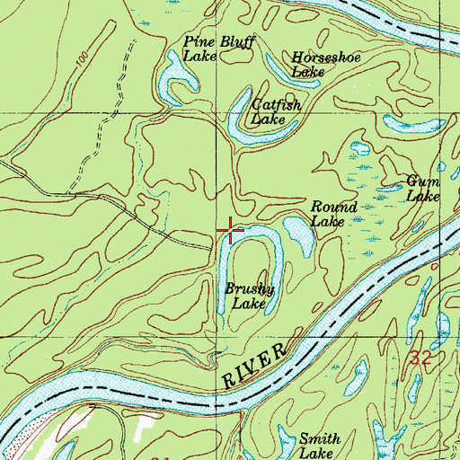 Topographic Map of Brushy Lake, TX