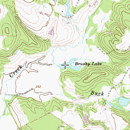 Topographic Map of Brushy Lake, TX