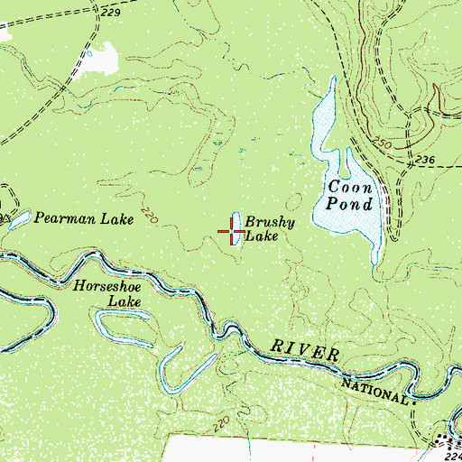 Topographic Map of Brushy Lake, TX