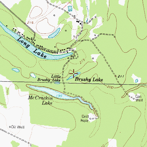 Topographic Map of Brushy Lake, TX