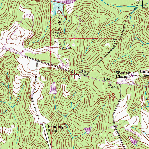 Topographic Map of Camp Alaflo, AL