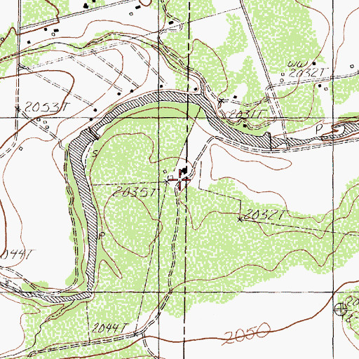 Topographic Map of Bryant Ranch, TX
