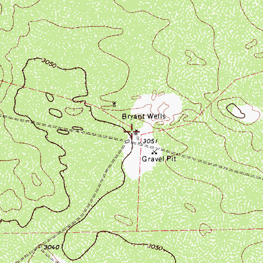 Topographic Map of Bryant Wells, TX