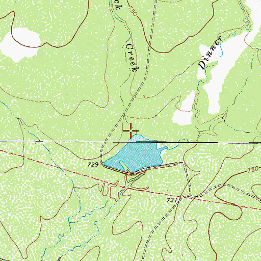 Topographic Map of Buck Creek, TX
