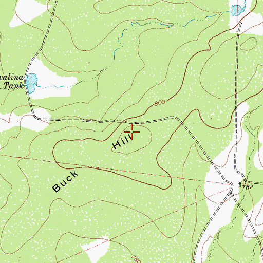Topographic Map of Buck Hill, TX