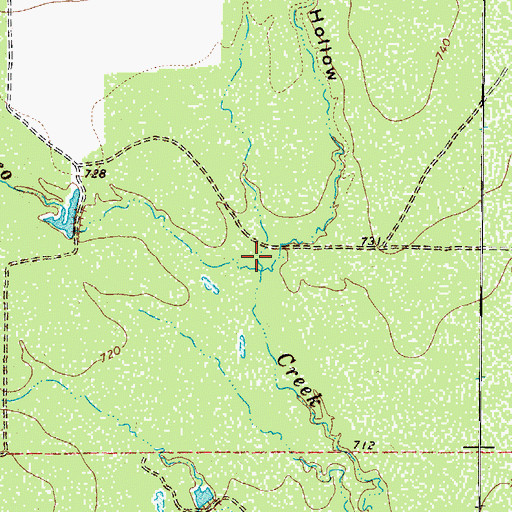 Topographic Map of Buck Hollow, TX