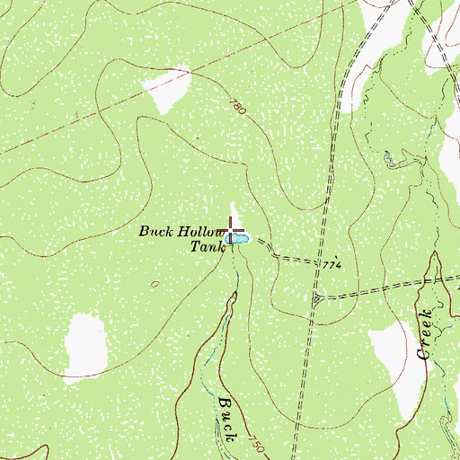 Topographic Map of Buck Hollow Tank, TX