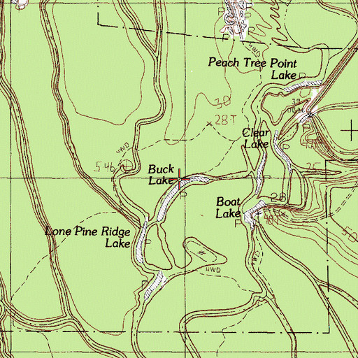 Topographic Map of Buck Lake, TX