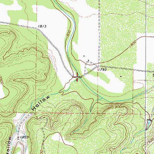 Topographic Map of Buck Spring Hollow, TX