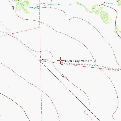 Topographic Map of Buck Trap Windmill, TX