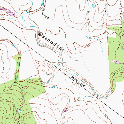 Topographic Map of Bucker Creek, TX