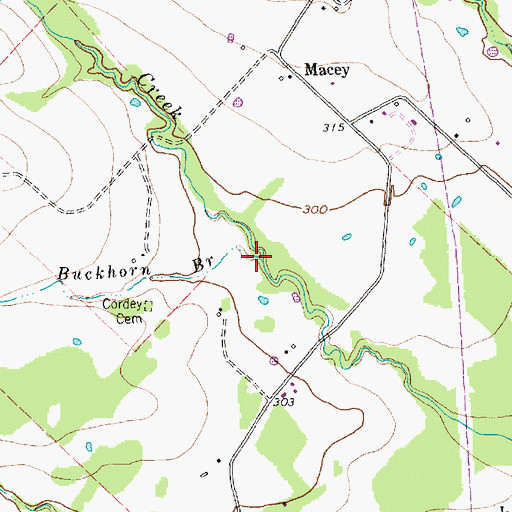 Topographic Map of Buckhorn Branch, TX
