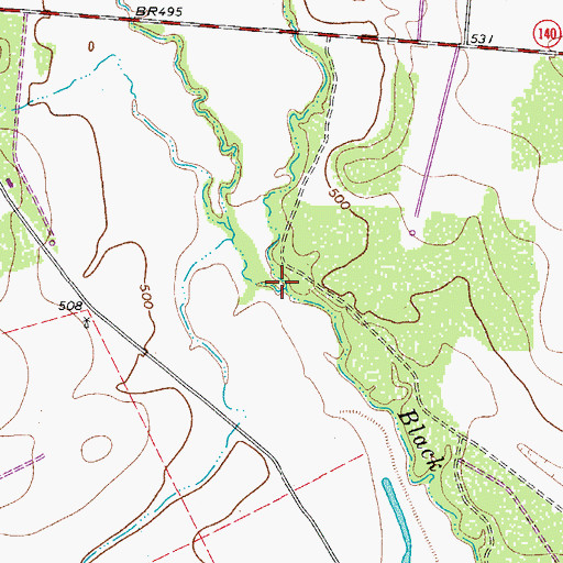 Topographic Map of Buckhorn Creek, TX