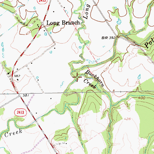 Topographic Map of Buckhorn Creek, TX