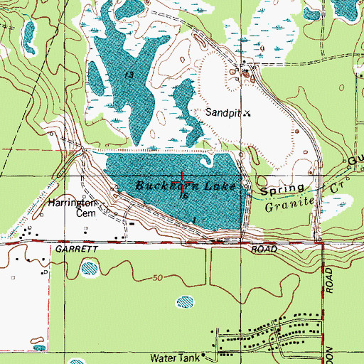 Topographic Map of Buckhorn Lake, TX