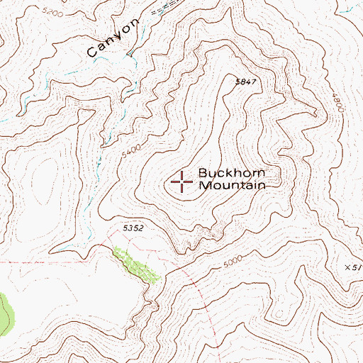 Topographic Map of Buckhorn Mountain, TX