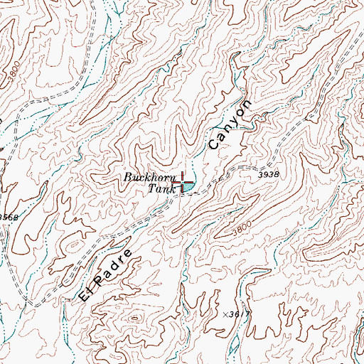 Topographic Map of Buckhorn Tank, TX