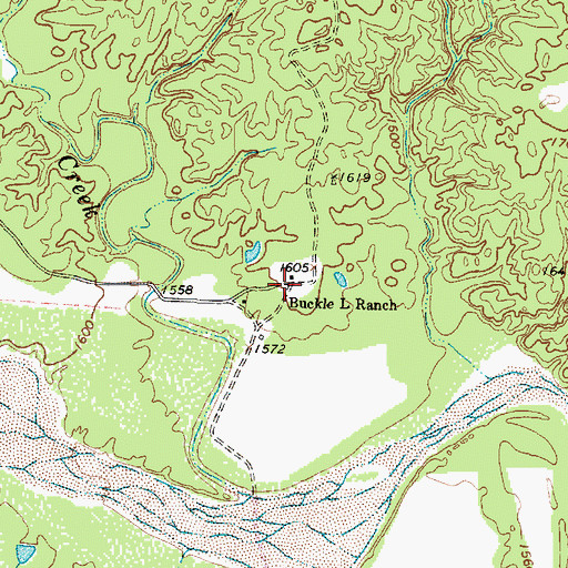 Topographic Map of Buckle L Ranch, TX