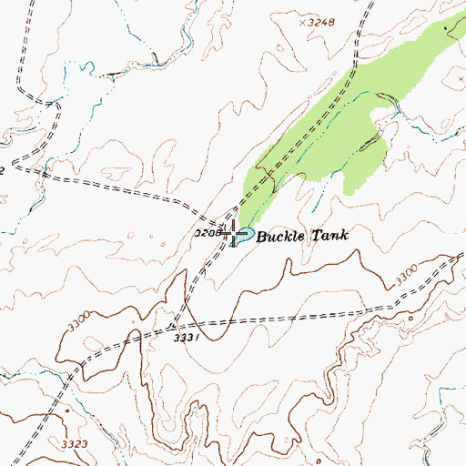Topographic Map of Buckle Tank, TX