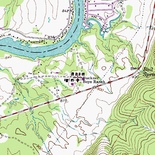 Topographic Map of Buckner Boys Ranch, TX